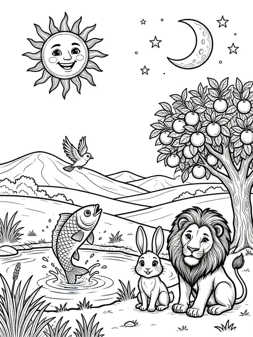 Desenho da criação do mundo